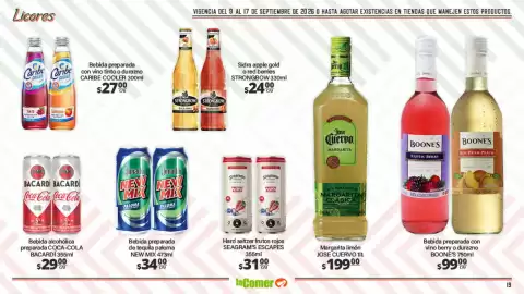 Folleto La Comer Página 19: El Jimador New Mix Paloma €34,00, Bacardi Coca-Cola €29,00