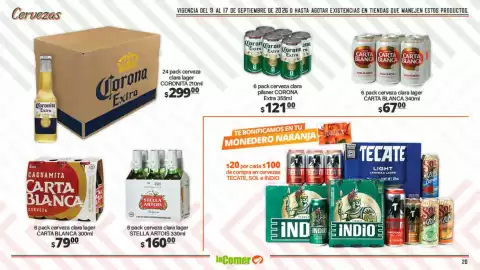 Folleto La Comer Página 20: Carta Blanca €79,00, Stella artois cerveza clara lager €160,00
