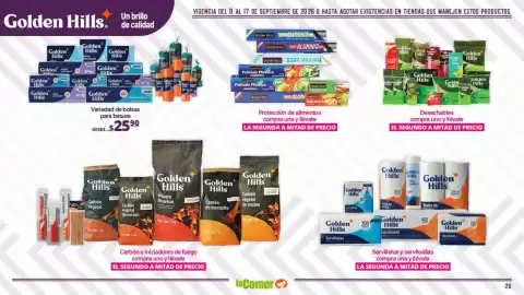 Folleto La Comer Página 26: Golden Hills variedad de bolsas para basura €25,90
