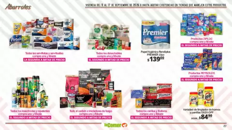 Folleto La Comer Página 27: Premier Rendiplus €139,00, Easy-off variedad de limpiador de hornos y parrillas €84,90