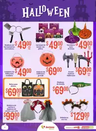 Folleto Soriana Mercado Página 6: Calabaza de Halloween mediana €49,00, Sombrero neón de bruja €49,00