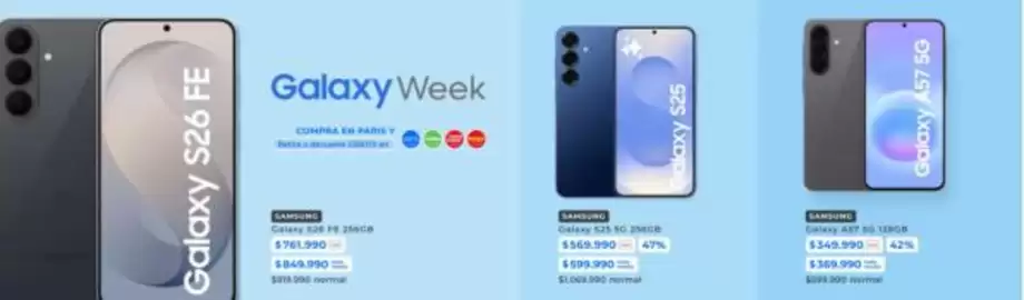 Catálogo Paris Página 6: Samsung - galaxy a57 5g €349.990,00