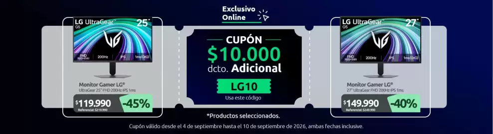 Catálogo PC Factory Página 1: Lg - monitor gamer €119.990,00