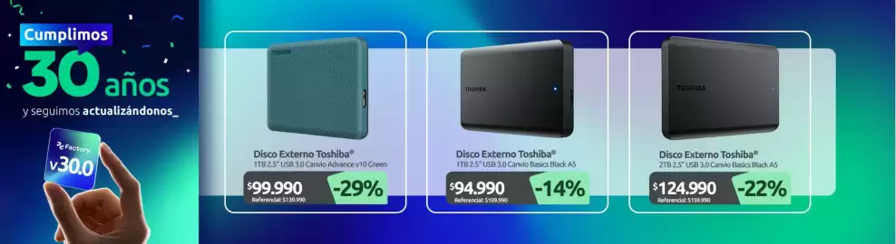 Catálogo PC Factory Página 11: Toshiba - disco externo €99.990,00