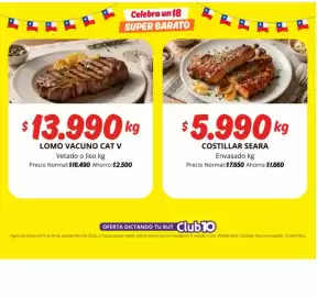 Catálogo Mayorista 10 semana 36 Página 1: Cat - lomo vacuno v €13.990,00, Seara - costillar €5.990,00