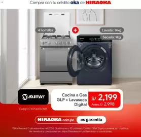 Catálogo Hiraoka Página 3: Airay cocina a gas glp + lavaseca digital €2.199,00