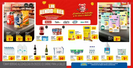 Catálogo MaxiAhorro Página 2: Merkat vino malbec €11,90, Merkat Agua de Mesa sin Gas €5,34