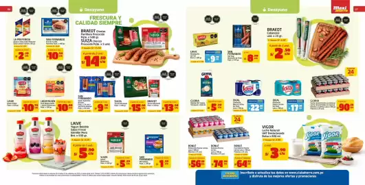 Catálogo MaxiAhorro Página 4: Gloria bebida uht avena €5,90, Suiza jamón americano €5,50