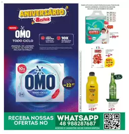 Encarte Bistek Supermercados Página 1: Cerveja heineken ultimate long neck €7,28, Suco de laranja bistek €13,97