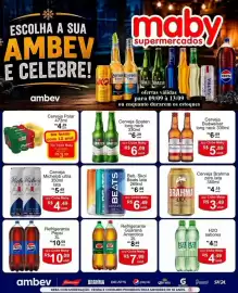 Catálogo Maby Supermercados Página 1: Cerveja Brahma zero lata €3,49, Beb. Skol Beats lata €6,49