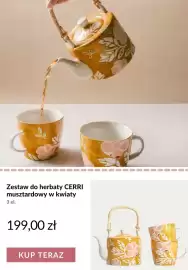 Homla gazetka tydzień 37 Strona 7: Zestaw do herbaty Cerri musztardowy w kwiaty 3 el €199,00