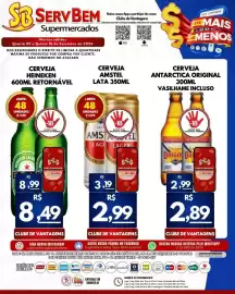Catálogo ServBem Página 1: Cerveja antarctica original €2,89, Cerveja amstel lata 350ml €2,99