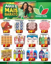 Catálogo Nossa Rede Supermercados Página 1: Lava roupas líquido supremo 3l €18,99, Lava louças líquido suprema €2,29