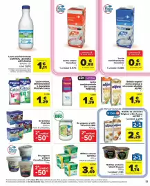 Folleto Carrefour Market Página 13: Carrefour - leche semidesnatada €0,88, Valio - natillas proteina protein €1,74