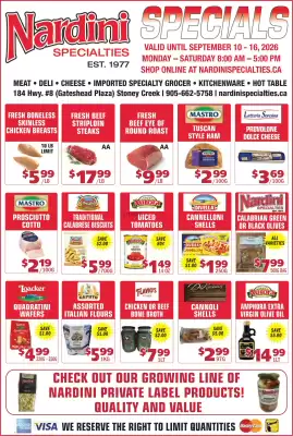 Nardini Specialties (valid until 16-09)