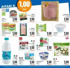 Volantino Emisfero Pagina 2: Selex zucchine a rondelle surgelate €1,00, Tirolinger Lyoner ai peperoni €1,00