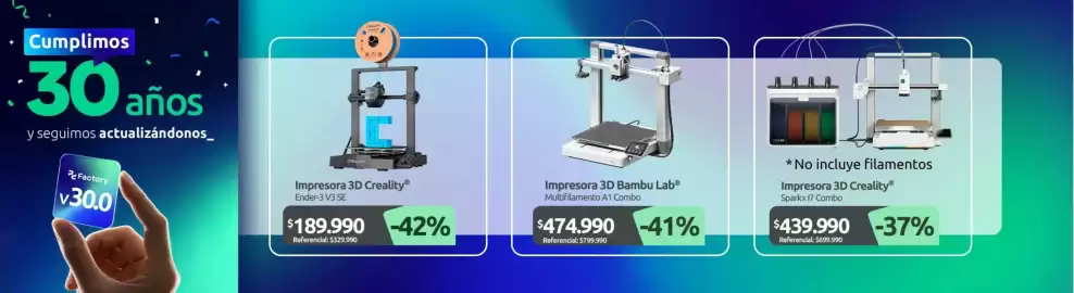 Catálogo PC Factory Página 3: Impresora 3d lab €474.990,00, Inspireora 3d creality €439.990,00