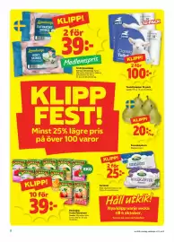 Stora Coop reklamblad vecka 38 Sida 2: Färskost €25,00, Ekologisk frukt-/bärdryck €39,00