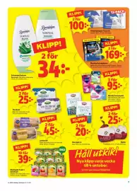 Stora Coop reklamblad vecka 38 Sida 7: Ekologisk frukt-/ bärdryck €39,00, Maskindisktabletter €169,00