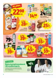 Stora Coop reklamblad vecka 38 Sida 8: Ekologisk pastasås €39,00, Smoothie €28,00