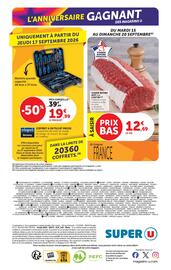 Catalogue Super U page 52: Viande Bovine Française €12,69, Scheppach COFFRET A OUTILS 87 PIECES €19,99