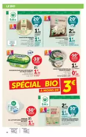 Catalogue Super U page 16: St Hubert Margarine sans huile de palme bio €1,42, U BIO Oignons €1,64