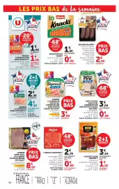 Catalogue Super U page 26: Herta Knacki €0,49, Fleury Michon Rôti de Porc €4,07
