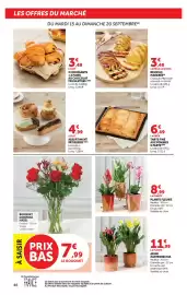 Catalogue Super U page 46: CROISSANTS PAINS AU CHOCOLAT €3,49, ASSORTIMENT PÂTISSERIE €4,99