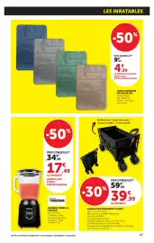 Catalogue Super U page 47: TAPIS A MEMOIRE DE FORME UNI €4,99, TRISTAR Blender verre 1L €17,49