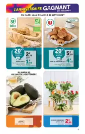Catalogue Super U page 9: U BIO Pain €1,88, U PAINS AU CHOCOLAT €4,16