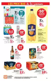 Catalogue Hyper U page 35: Celsius Peach Vibe €0,98, La Goudale Bière blonde €10,30