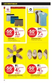 Catalogue Hyper U page 48: MULES FEMME SEMELLE CONFORTABLE €4,45, Essentiel BOXERS HOMME €1,95