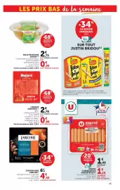 Catalogue U Express page 15: LABEYRIE SAUMON €4,50, KNACKS €1,16