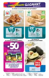 Catalogue U Express page 8: U BIO Pain €1,88, U PAINS AU CHOCOLAT €4,16