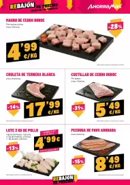 Folleto AhorraMas semana 37 Página 10: Chuleta de ternera blanca €17,99, Magro de cerdo duroc €4,99