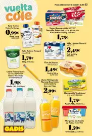 Folleto Gadis semana 37 Página 14: Leyma natura leche pasteurizada €1,91, Eliges flan de huevo con caramelo €1,49