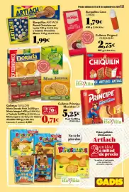 Folleto Gadis semana 37 Página 23: Artiach barquillos round chocolate con leche €1,99, Gullón galletas €0,71