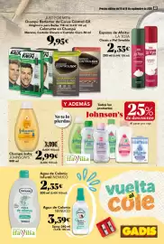 Folleto Gadis semana 37 Página 43: Johnson's baby champú €2,99, La Toja espuma de afeitar €2,35