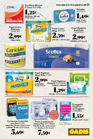 Folleto Gadis semana 37 Página 45: Foxy papel higiénico mega rollo €2,99, Evax compresas cottonlike con alas €3,69