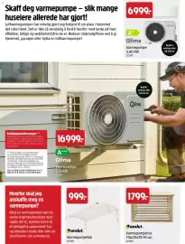 Jula kundeavis Side 36: Anslut Varmepumpetak €999,00, Qlima varmepumpe €6.999,00