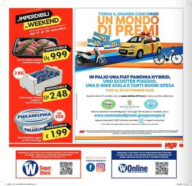 Volantino SuperW Pagina 12: Susine lunghe minicollo €2,48, Fesa di tacchino a fettine confezione famiglia €9,99