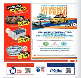 Volantino SuperW Pagina 12: Susine lunghe minicollo €2,48, Fesa di tacchino a fettine confezione famiglia €9,99