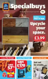Aldi leaflet Page 1: Decorative Vinyl €3,99, Carrots €0,29