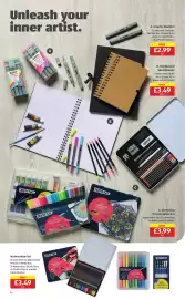 Aldi leaflet Page 14: Creative Place Watercolour Set €3,49, Creative Place 24 Coloured Pencils €3,99