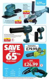 Aldi leaflet Page 7: Ferrex 20v cordless portable blower €24,99, Ferrex 20v cordless 3-in-1 sander €24,99