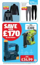 Aldi leaflet Page 9: Workwear Softshell Jacket €24,99, Workwear Joggers €12,99