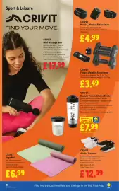Lidl leaflet week 38 Page 24: Crivit adults' trainers €12,99, Crivit yoga mat €6,99