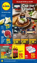 Catalogue Lidl semaine 38 page 1: Le Boucher Carpaccio €3,49, Coca-Cola Regular €1,93