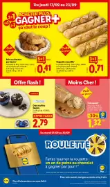 Catalogue Lidl semaine 38 page 12: Baguette croustille €0,71, Pain au chocolat pur beurre* €0,41