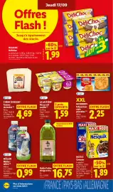 Catalogue Lidl semaine 38 page 16: PRIMADONNA Huile d'olive vierge extra €16,75, Nestlé Céréales €1,89